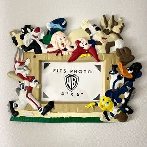 Vintage Looney Tunes Multi Character Baseball Picture Frame
